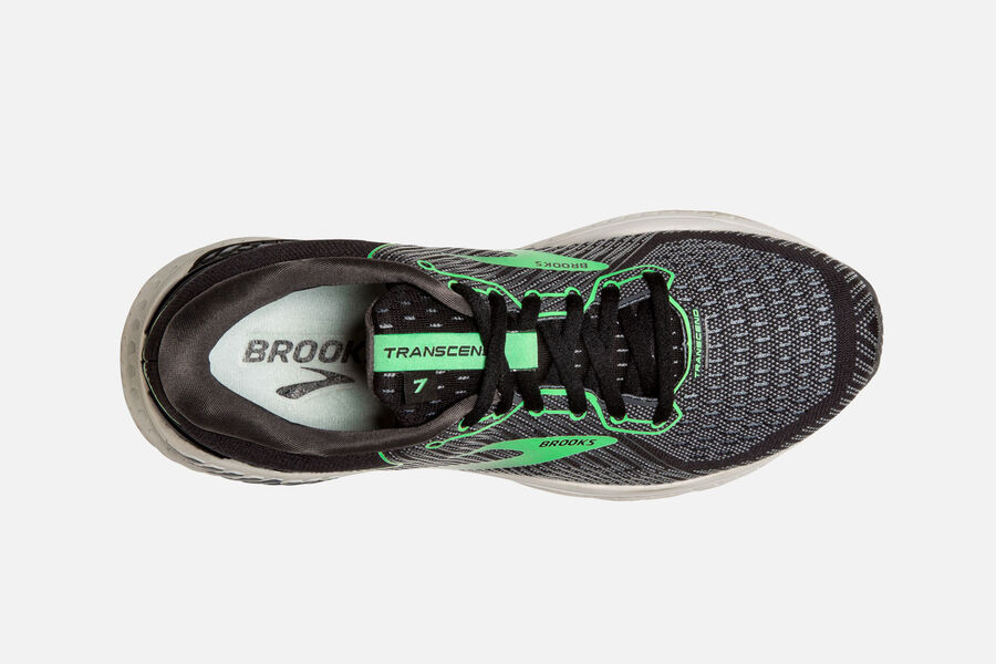 Brooks Transcend 7 Road Running Shoes Womens - Black/Green - UKWJM-7156